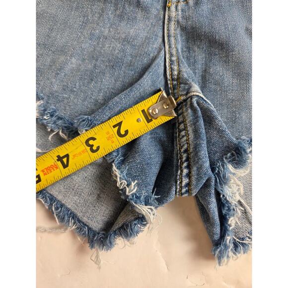 AERIE Denim Stretch Cutoff Shorts XL - Picture 3 of 6